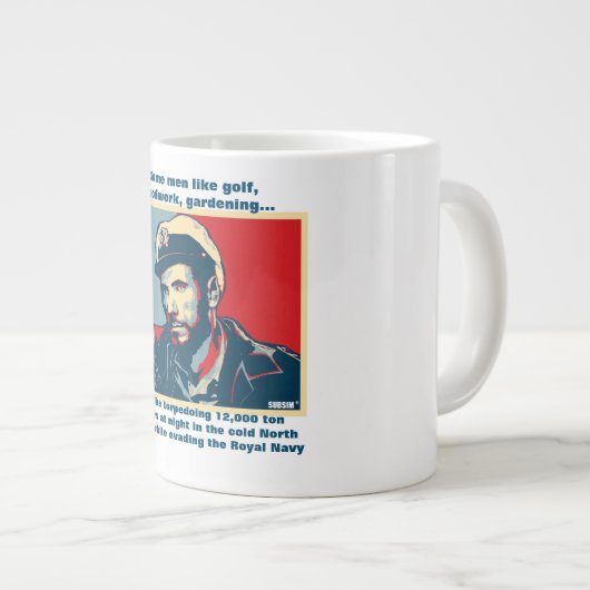 ゴルフ好きな男性もいれば…僕は魚雷の船が好きだ ジャンボコーヒーマグカップ (正面右)