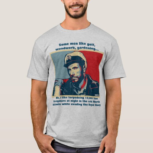 ゴルフ好きな男性もいれば…僕は魚雷の船が好きだ Tシャツ (正面)