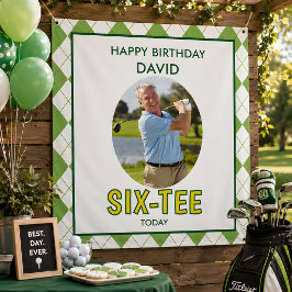 ゴルフ好きな60歳の誕生日お祝いに Funny Six-tee Golf タペストリー