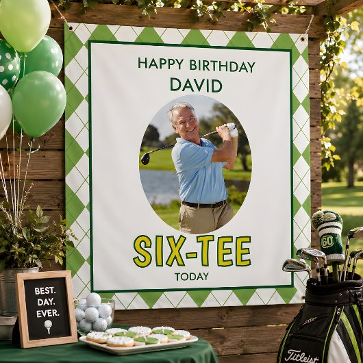 ゴルフ好きな60歳の誕生日お祝いに Funny Six-tee Golf タペストリー