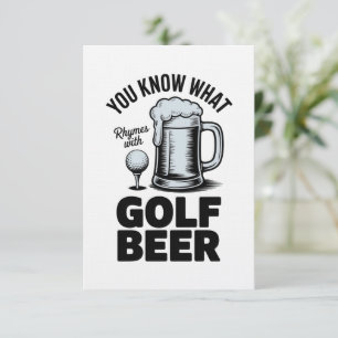 ゴルフ好きのためのおもしろビールギフト グラフィックTシャツ 招待状