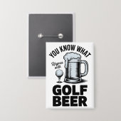 ゴルフ好きのためのおもしろビールギフト ジョーク付き 缶バッジ (正面/裏面)
