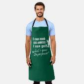 ゴルフ好きのためのエプロン I Can Cook Golf Apron - 面白い パーソナライズ エプロン (着用した状態)