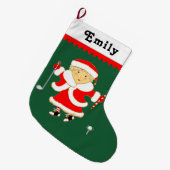 ゴルフ好きのためのギフト ラージクリスマスストッキング (正面 (吊り時))