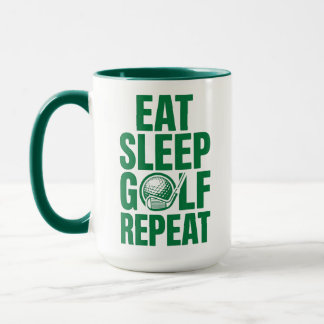 ゴルフ好きのためのマグカップ Eat Sleep Golf 楽しいギフトカップ マグカップ