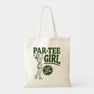 ゴルフ好きのための可愛い女性ゴルファーのパロディTシャツ トートバッグ