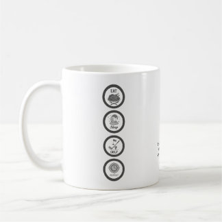 ゴルフ好きのための名入れカスタムギフト Eat Sleep Repeat コーヒーマグカップ