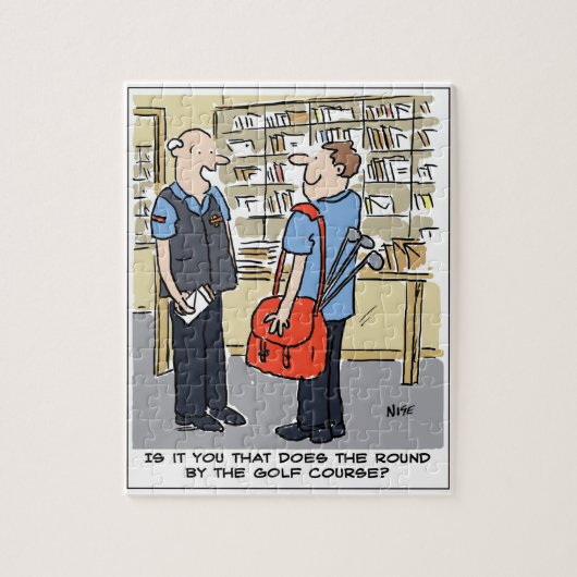 ゴルフ好きのポストマン漫画 ジグソーパズル (縦)