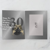 ゴルフ好きの弟へ！オーダーメイドのゴルフバースデーカード カード (内部)