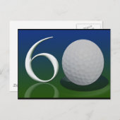 ゴルフ好きの60歳お誕生日おめでとう ポストカード (正面/裏面)