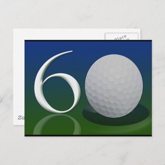 ゴルフ好きの60歳お誕生日おめでとう ポストカード (正面/裏面)