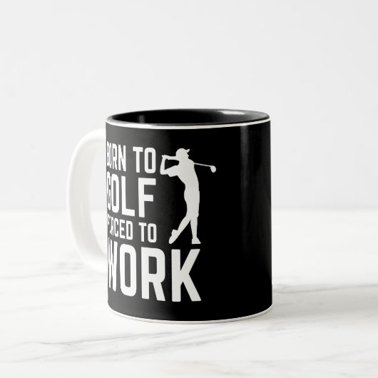 ゴルフ好き生まれがゴルフに贈るおもしろい ツートーンマグカップ (正面左)