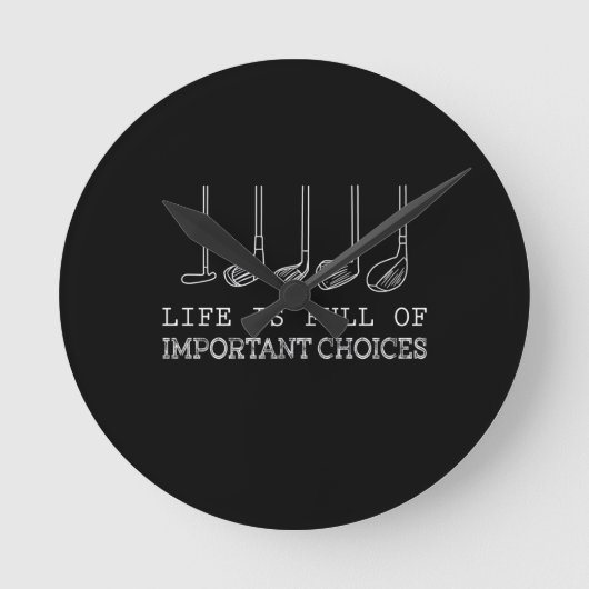 ゴルフ好き|人生はゴルフの大切な選択でいっぱい ラウンド壁時計 (正面)