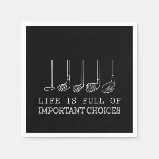 ゴルフ好き |人生は重要な選択でいっぱいだ スタンダードカクテルナプキン (正面)