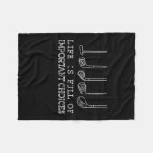 ゴルフ好き|人生は重要な選択に満ちている フリースブランケット (正面(横))