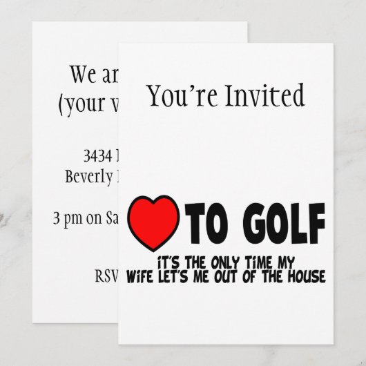 ゴルフ好き 招待状 (正面/裏面)