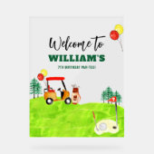 ゴルフ子供の誕生日パルティーウェルカム アクリルサイン (正面)