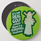 ゴルフ実在は風車を持っている 缶バッジ (正面&裏面)