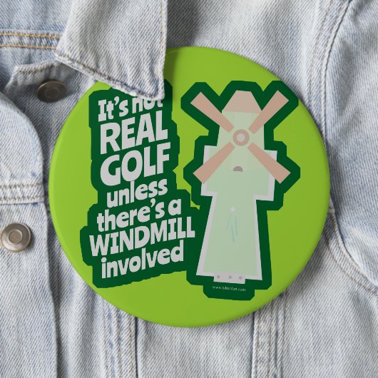 ゴルフ実在は風車を持っている 缶バッジ (インサイチュ)