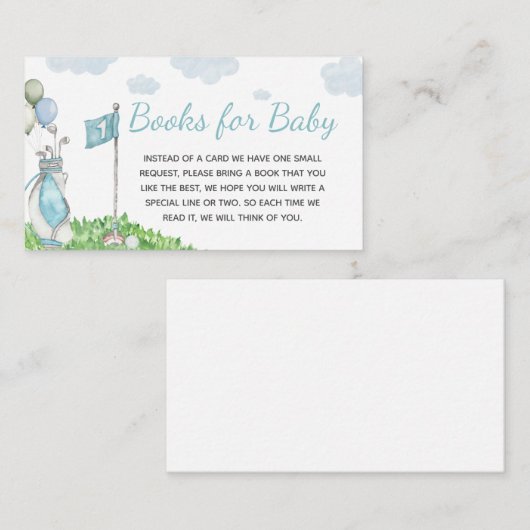 ゴルフ小パター赤ちゃんシャワーベビー エンクロージャーカード (正面/裏面)