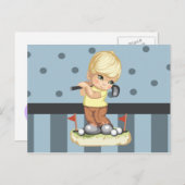 ゴルフ少年はがき ポストカード (正面/裏面)