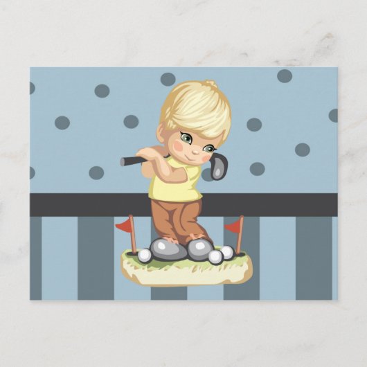 ゴルフ少年はがき ポストカード (正面)