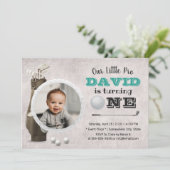 ゴルフ少年フューチャーゴルファーかわいい写真1歳の誕生日 招待状 (スタンド正面)