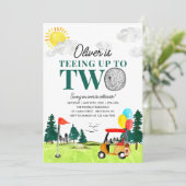 ゴルフ少年２歳の誕生日パーティー 招待状 (スタンド正面)