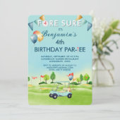 ゴルフ少年4歳の誕生日パーティー 招待状 (スタンド正面)