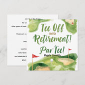 ゴルフ引退 パーティー Tee off ParTee for golfer 招待状 (正面/裏面)