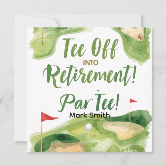 ゴルフ引退 パーティー Tee off ParTee for golfer 招待状 (正面)