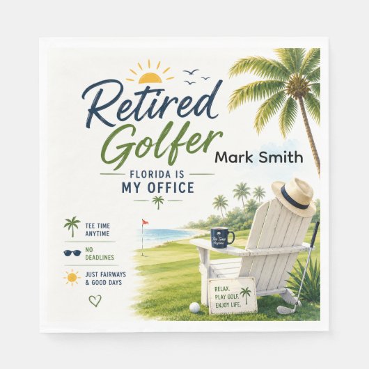 ゴルフ引退 Tee off ParTee for golfer スタンダードランチョンナプキン (正面)