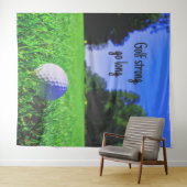 ゴルフ強く行こう 長い草のゴルフボール タペストリー (インサイチュ(横))