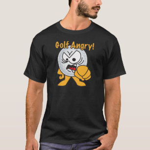 ゴルフ怒っている漫画のゴルフ・ボール Tシャツ