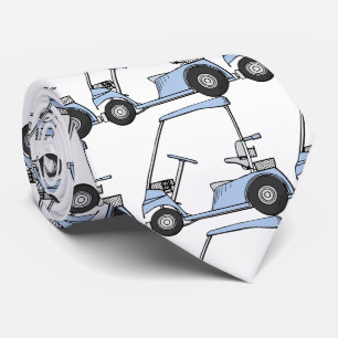 ゴルフ恋人のための白のかわいいゴルフ車パターン ネクタイ