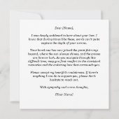 ゴルフ悔やみや弔慰の皆様のお悔やみ カード (裏面)