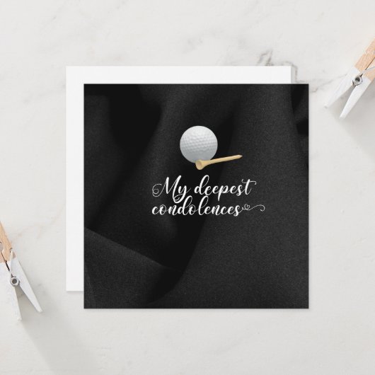 ゴルフ悔やみや弔慰の皆様のお悔やみ カード (正面/裏面インサイチュ)