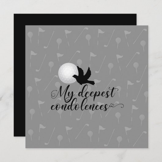 ゴルフ悔やみや弔慰の皆様のお悔やみ カード (正面/裏面)