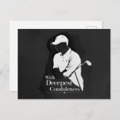 ゴルフ悔やみや弔慰の遺憾の意の投稿 ポストカード (正面/裏面)