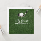 ゴルフ悔やみや弔慰は車の紛失を残念に思う カード (正面/裏面インサイチュ)