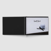 ゴルフ悔やみや弔慰哀悼ボールとブラックリボン ゲストブック (全面)