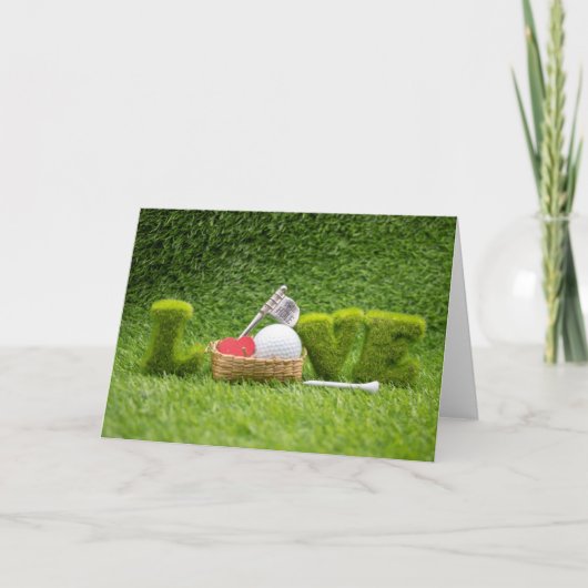 ゴルフ愛好家のあなたにバレンタインデーの愛のゴルフ カード (正面)