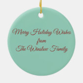 ゴルフ愛好家のためのクリスマスウィッシュ – 雪だるまデザイン セラミックオーナメント (裏面)