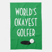 ゴルフ愛好家のための世界で最も面白いゴルファーのキッチンタオル キッチンタオル (縦)