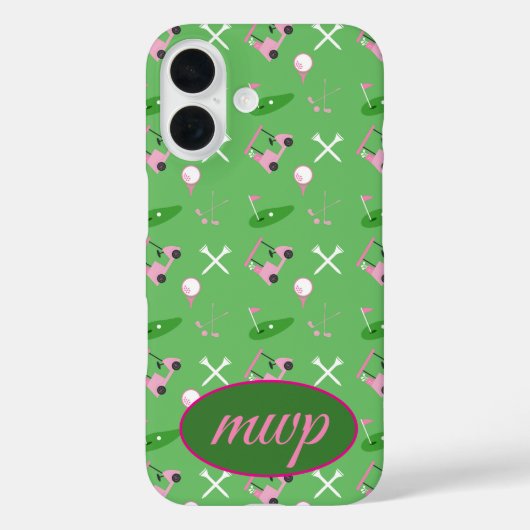 ゴルフ愛好家のためのiPhoneケース - カスタムモノグラムとゴルフカート Case-Mate iPhoneケース (裏面)