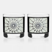 ゴルフ愛好家のプリントされた岩ガラス ウイスキーグラス (正面)