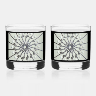 ゴルフ愛好家のプリントされた岩ガラス ウイスキーグラス