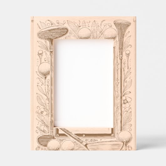 ゴルフ愛好家の木材 レーザー彫刻フレーム (正面)