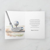 ゴルフ愛好家ウォーターカラーアート誕生日 カード (内部)