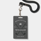 ゴルフ愛好家クロスクラブ バッジ (ストラップ付き裏面)